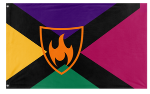 A mockup of the custom flag 'Tennessee knoxist republic flag' on a white background