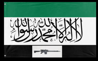 A mockup of the custom flag 'afghan flag' on a white background