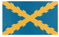 A mockup of the custom flag 'Springistan Battle flag' on a white background