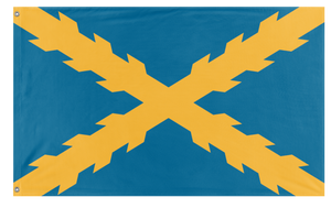 A mockup of the custom flag 'Springistan Battle flag' on a white background