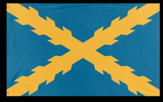 A mockup of the custom flag 'Springistan Battle flag' on a white background