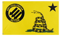 A mockup of the custom flag 'A.T.A ensign flag' on a white background
