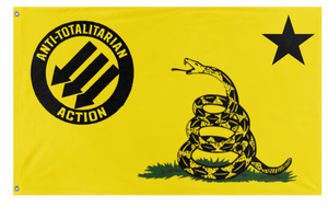 A mockup of the custom flag 'A.T.A ensign flag' on a white background