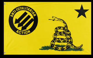 A mockup of the custom flag 'A.T.A ensign flag' on a white background