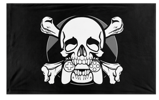 A mockup of the custom flag 'Mutineers flag' on a white background