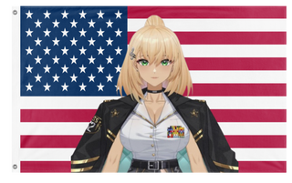 A mockup of the custom flag 'Josies flag' on a white background