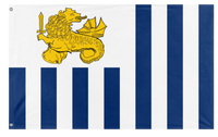 A mockup of the custom flag 'Customs Burea flag' on a white background