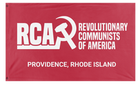 A mockup of the custom flag 'PVDRCA flag' on a white background