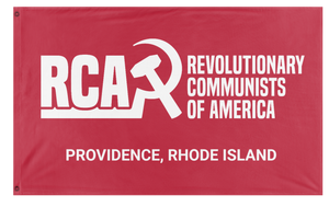 A mockup of the custom flag 'PVDRCA flag' on a white background