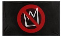 A mockup of the custom flag 'No Kings flag' on a white background
