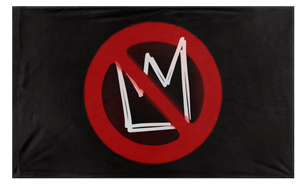 A mockup of the custom flag 'No Kings flag' on a white background