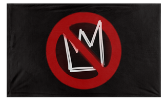 A mockup of the custom flag 'No Kings flag' on a white background