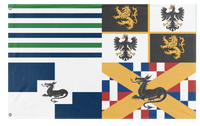 A mockup of the custom flag 'rexuranian standard flag' on a white background