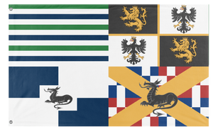A mockup of the custom flag 'rexuranian standard flag' on a white background