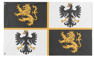 A mockup of the custom flag 'rexuranian standard flag' on a white background