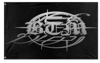 A mockup of the custom flag 'BTM flag' on a white background