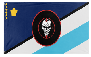A mockup of the custom flag 'Federation of Soldiers' on a white background