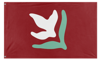 A mockup of the custom flag 'Movement for Social Democracy flag' on a white background