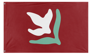 A mockup of the custom flag 'Movement for Social Democracy flag' on a white background