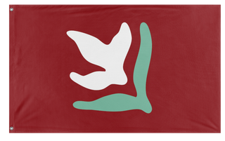 A mockup of the custom flag 'Movement for Social Democracy flag' on a white background