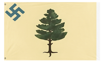 A mockup of the custom flag 'Maine flag' on a white background