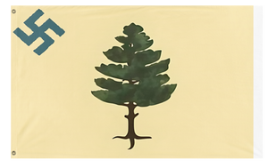 A mockup of the custom flag 'Maine flag' on a white background