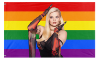 A mockup of the custom flag 'erika2 flag' on a white background