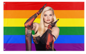 A mockup of the custom flag 'erika2 flag' on a white background