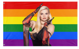 A mockup of the custom flag 'erika2 flag' on a white background