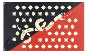 A mockup of the custom flag 'Syndicalist US Navy flag' on a white background