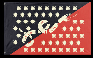 A mockup of the custom flag 'Syndicalist US Navy flag' on a white background