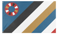 A mockup of the custom flag 'Paleo-Siberian Federation flag' on a white background