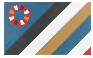 A mockup of the custom flag 'Paleo-Siberian Federation flag' on a white background