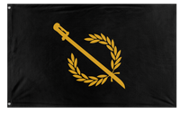 A mockup of the custom flag 'New East Flag' on a white background