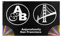A mockup of the custom flag 'A&B SF  flag' on a white background