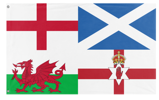 A mockup of the custom flag 'Commonwealth of Britain flag' on a white background