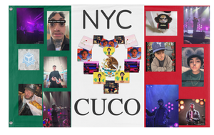A mockup of the custom flag 'cuco flag' on a white background