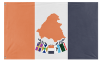 A mockup of the custom flag 'Manahawkin flag' on a white background