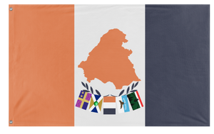A mockup of the custom flag 'Manahawkin flag' on a white background