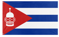 A mockup of the custom flag 'BendCuba flag' on a white background