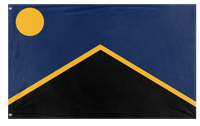 A mockup of the custom flag 'United Republic of Kossia flag' on a white background