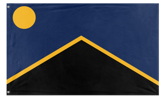 A mockup of the custom flag 'United Republic of Kossia flag' on a white background