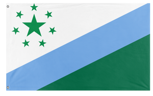 A mockup of the custom flag 'Chagrin Falls, Ohio flag' on a white background