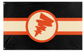A mockup of the custom flag 'Tetoslavia flag' on a white background