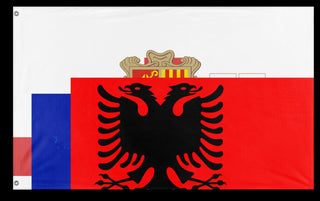 A mockup of the custom flag 'TEST flag' on a white background