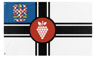 A mockup of the custom flag 'Moravian Imperium flag' on a white background