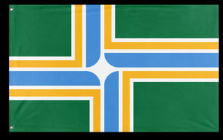 A mockup of the custom flag 'Portland, Oregon flag' on a white background