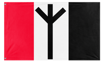 A mockup of the custom flag 'Federal Republic of Jasonia  flag' on a white background