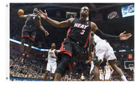 A mockup of the custom flag 'LeBron and Wade Dunk flag' on a white background