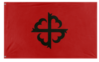 A mockup of the custom flag 'Kindom of Simsir flag' on a white background